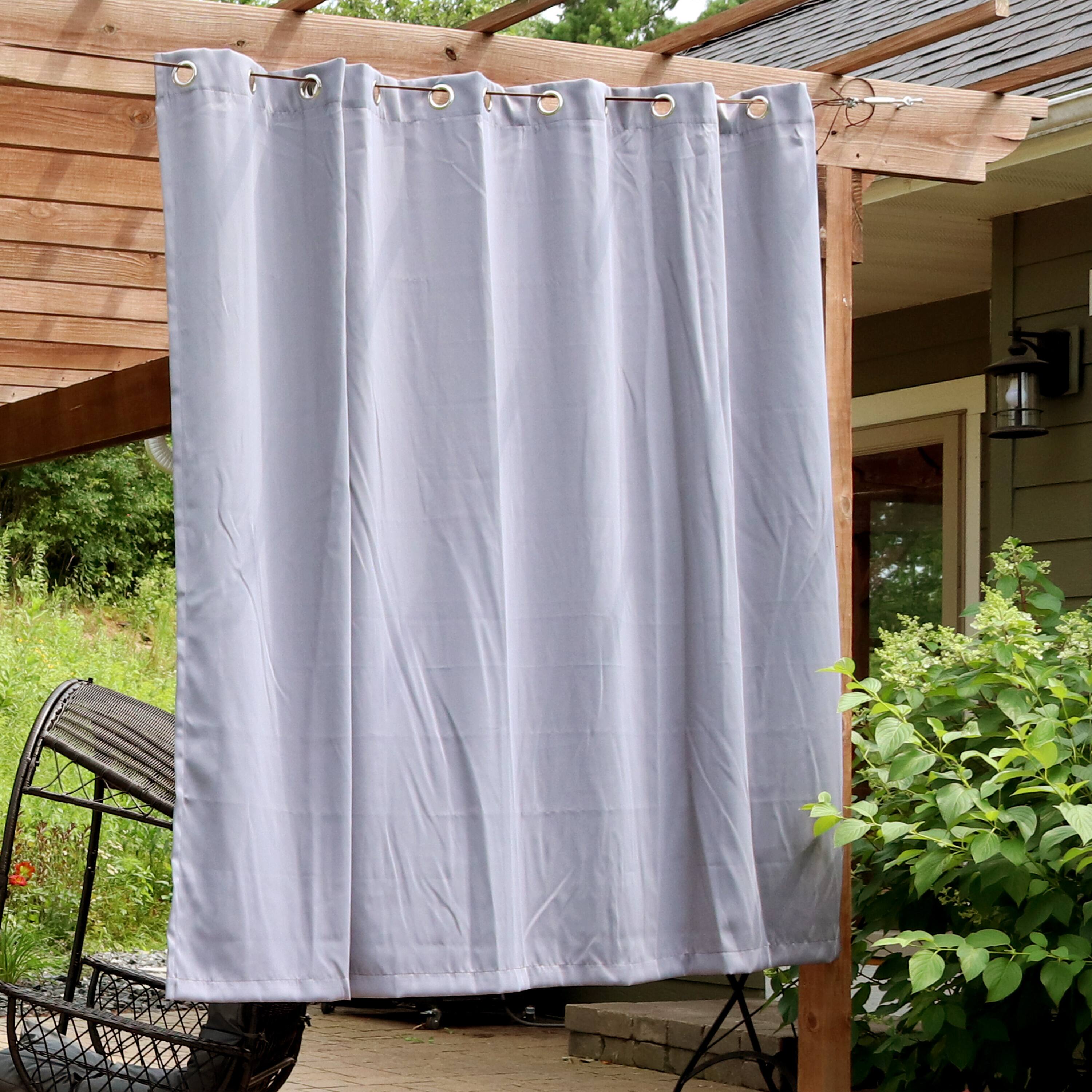 Alt View 1. Sunnydaze - Outdoor Blackout Curtain Panel - 100 in x 84 in - Gray.