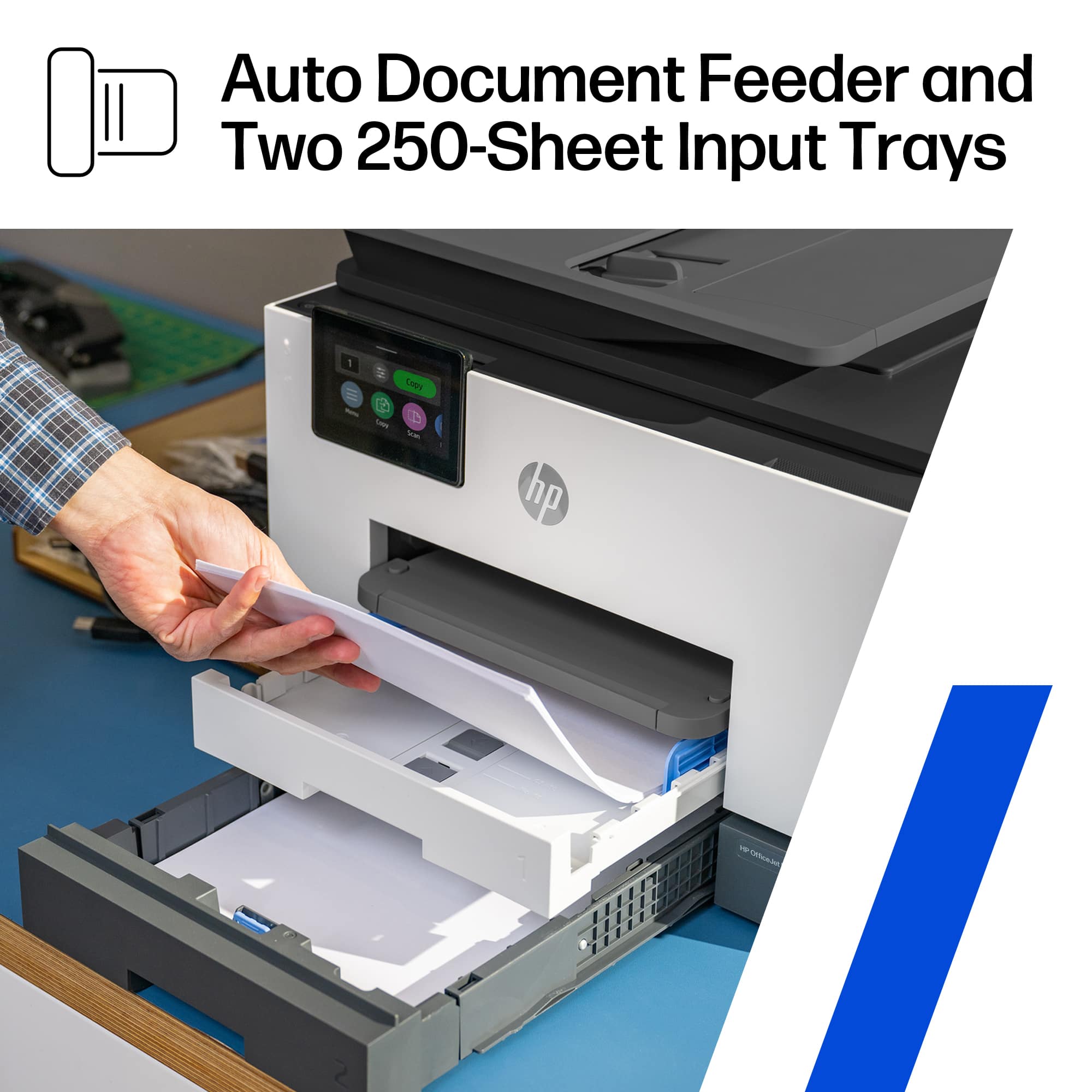 Auto Document Feeder and Two 250-Sheet Input Trays