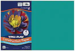 Tru-Ray - 12" x 18" Construction Paper, 50 Sheets - Turquoise