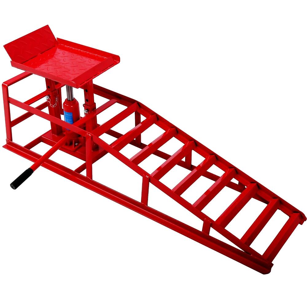 Angle. Ropilly - 5 Ton Heavy Duty Truck Service Ramps Automotive Lift Repair Frame Adjustable Height Garage Lift 2 Pack.