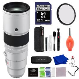 Fujifilm - XF 500mm f/5.6 R LM OIS WR Lens with Card Reader, Capkeeper and Advanced Accessories | Fuji 500mm - Silver