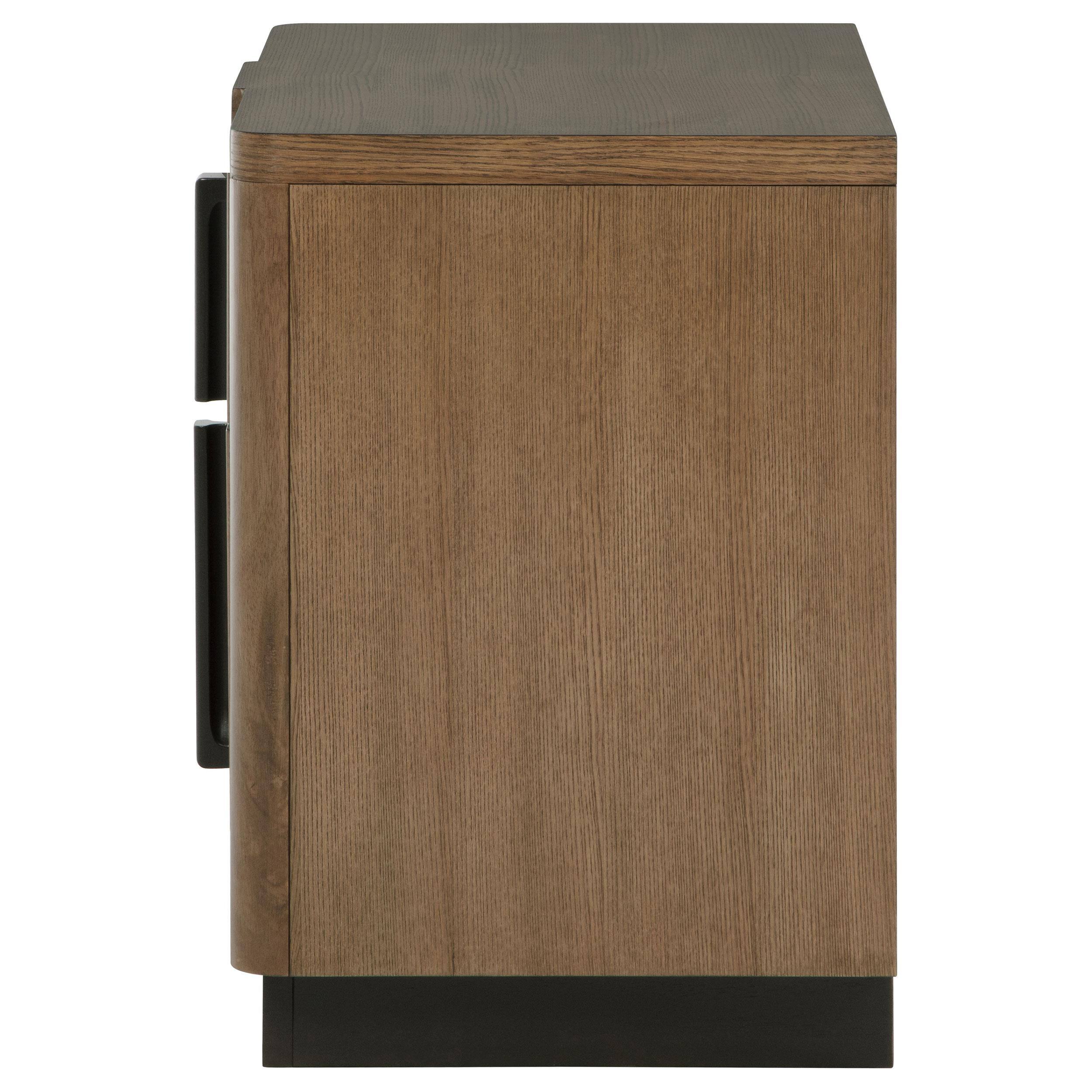 Alt View 3. Manhattan Lane - Reon Nightstand, 2 Drawers, Decorative Reeded - Brown.