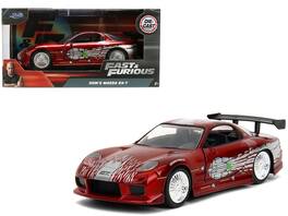 Jada - Dom's Mazda RX-7 Candy with Graphics "The Fast and the Furious" (2001) Movie "Fast & Furious" Series 1/32 - Red