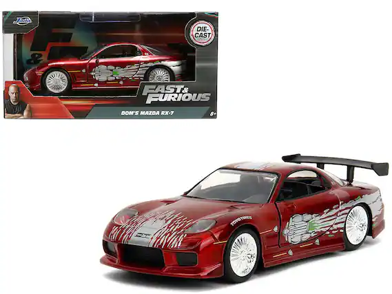Jada ada DIE-CAST SD & POVE 03 FAST & FURIOUS DOM'S MAZDA RX-7 8+ TOVOTIRES