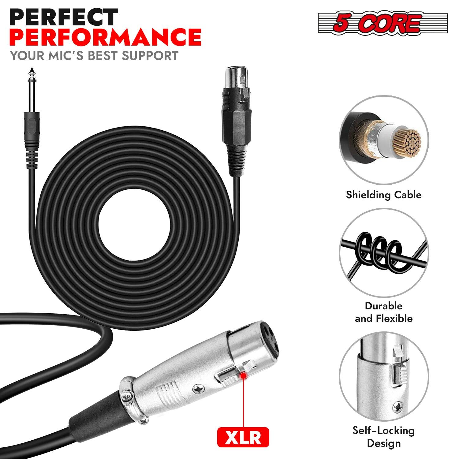 Perfect Performance: Your Mic's Best Support

5-Core Shielding Cable
Durable and Flexible XLR Self-Locking Design