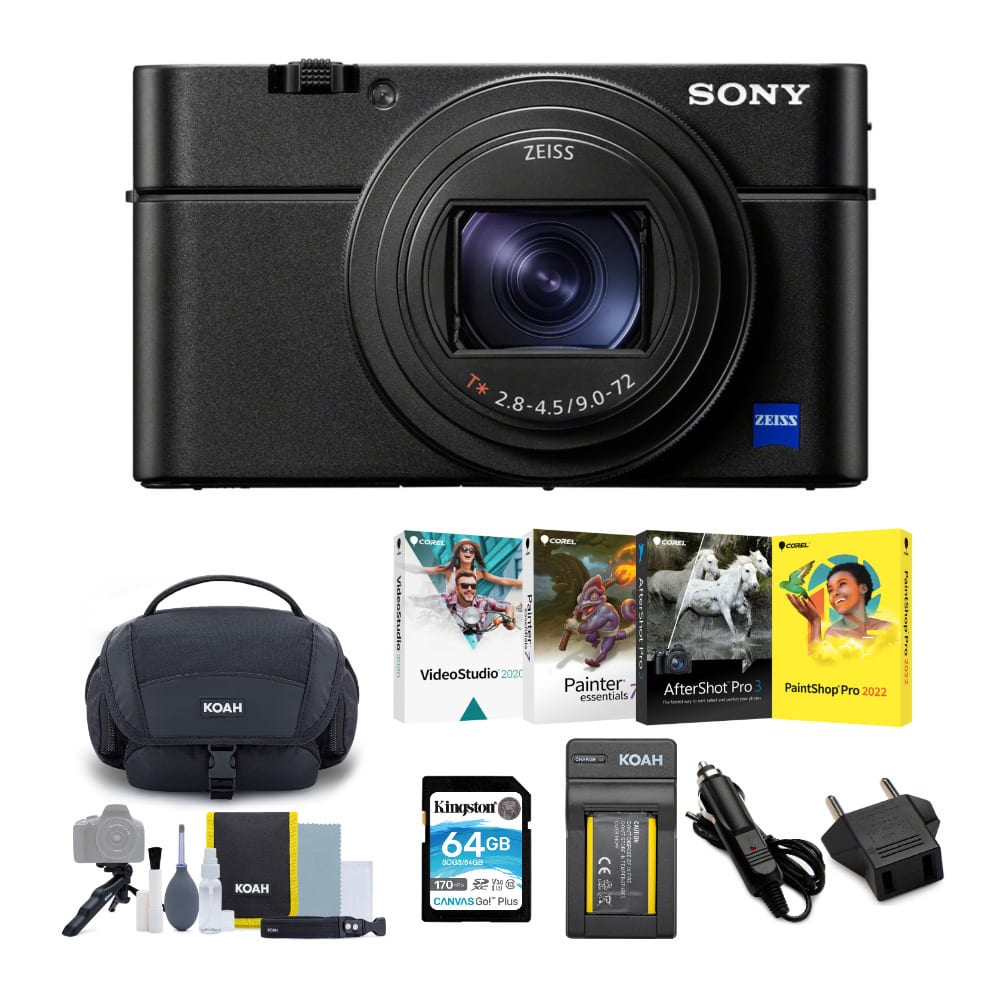 Sony - RX100 VII Cyber-shot Digital Camera with Software Suite & Accessory Bundle