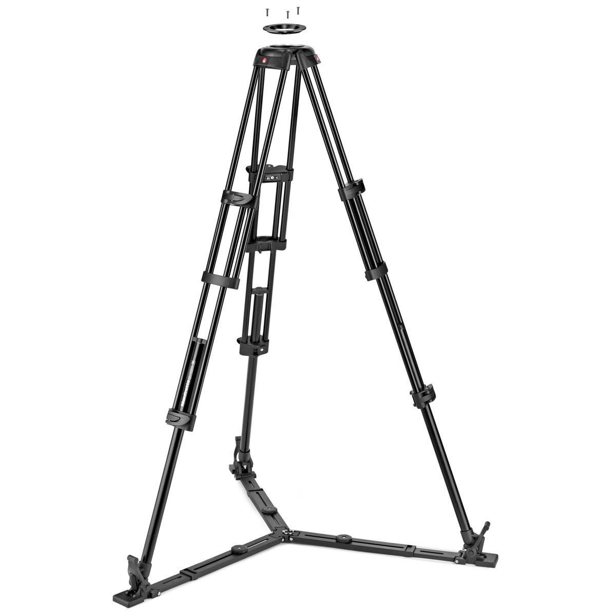 Alt View 1. Manfrotto - Manfrotto 3-Section Aluminum Twin Leg Video Tripod with Ground Spreader.