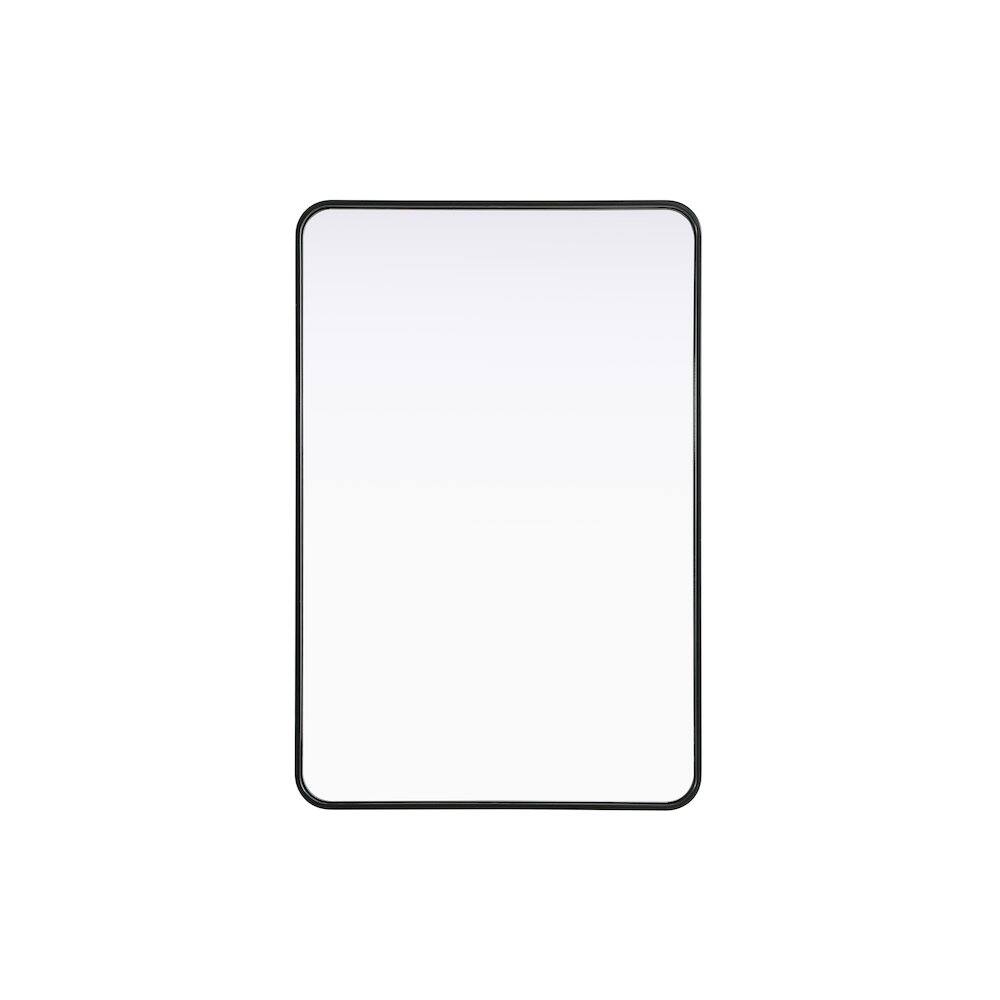 Alt View 8. Elegant Decor - Contour Metal Rectangle Mirror 28x42 in Black - Black.