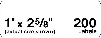 1" x 2 5/8" (actual size shown)  
200 Labels