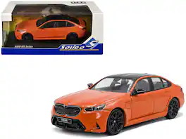 2024 BMW M5 Sedan Fire Orange III with Black Top 1/43 Diecast Model Car by Solido