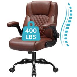 Brick Attic - PU Office Chair for Short People Use, Small Gmaing Chair with Wheels and Adjustable Armrests - Dark Brown