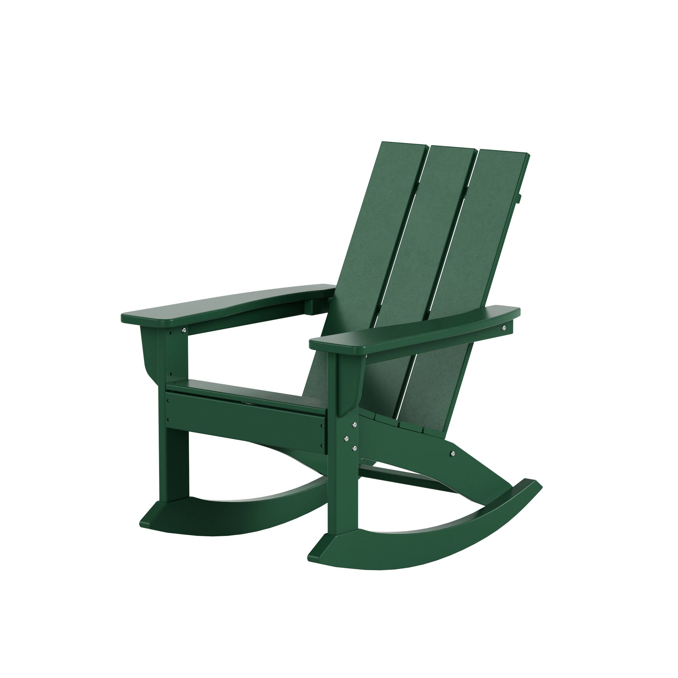 Alt View 5. WestinTrends - WestinTrends Ashore Outdoor Patio Modern Adirondack Rocking Chair - Dark Green.
