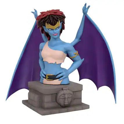 Front. Diamond Select Toys - Gargoyles Demona 6 Inch Resin Bust - Blue.