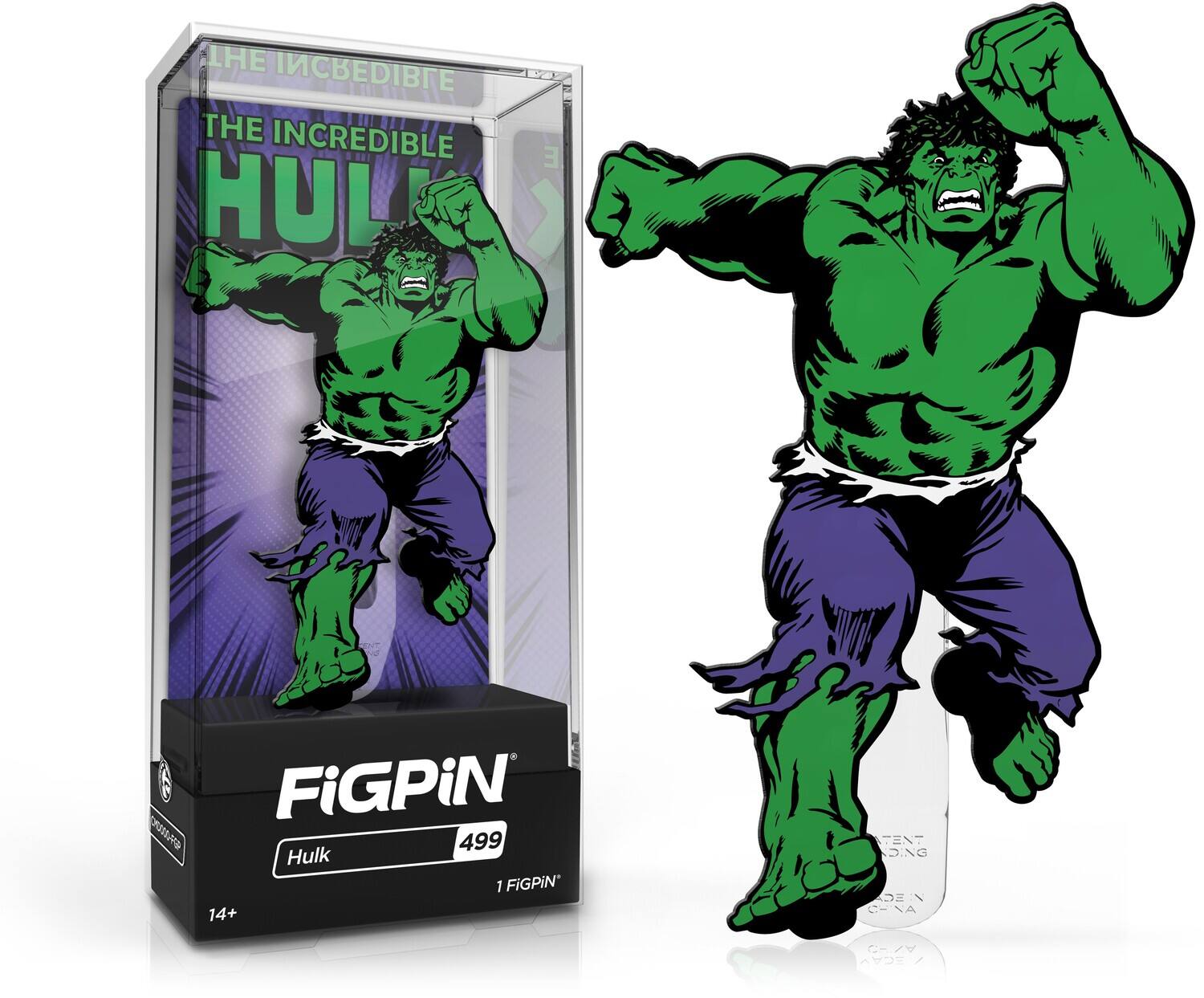 The Incredible Hulk Figpin No. 499 Hulk 1 Figpin 14+ Tent D.NG I N CWSA AZED VECAY