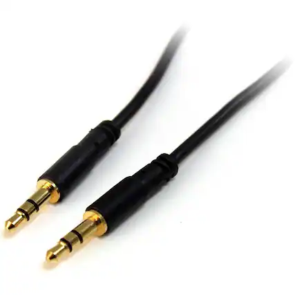 Front. StarTech.com - 3 ft Slim 3.5mm Stereo Audio Cable - M/M.