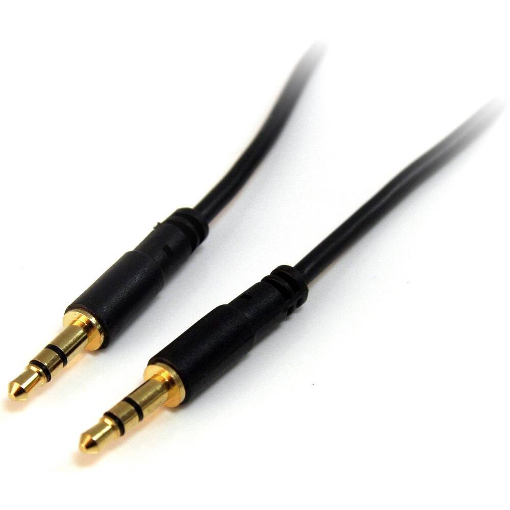Front. StarTech.com - 3 ft Slim 3.5mm Stereo Audio Cable - M/M.