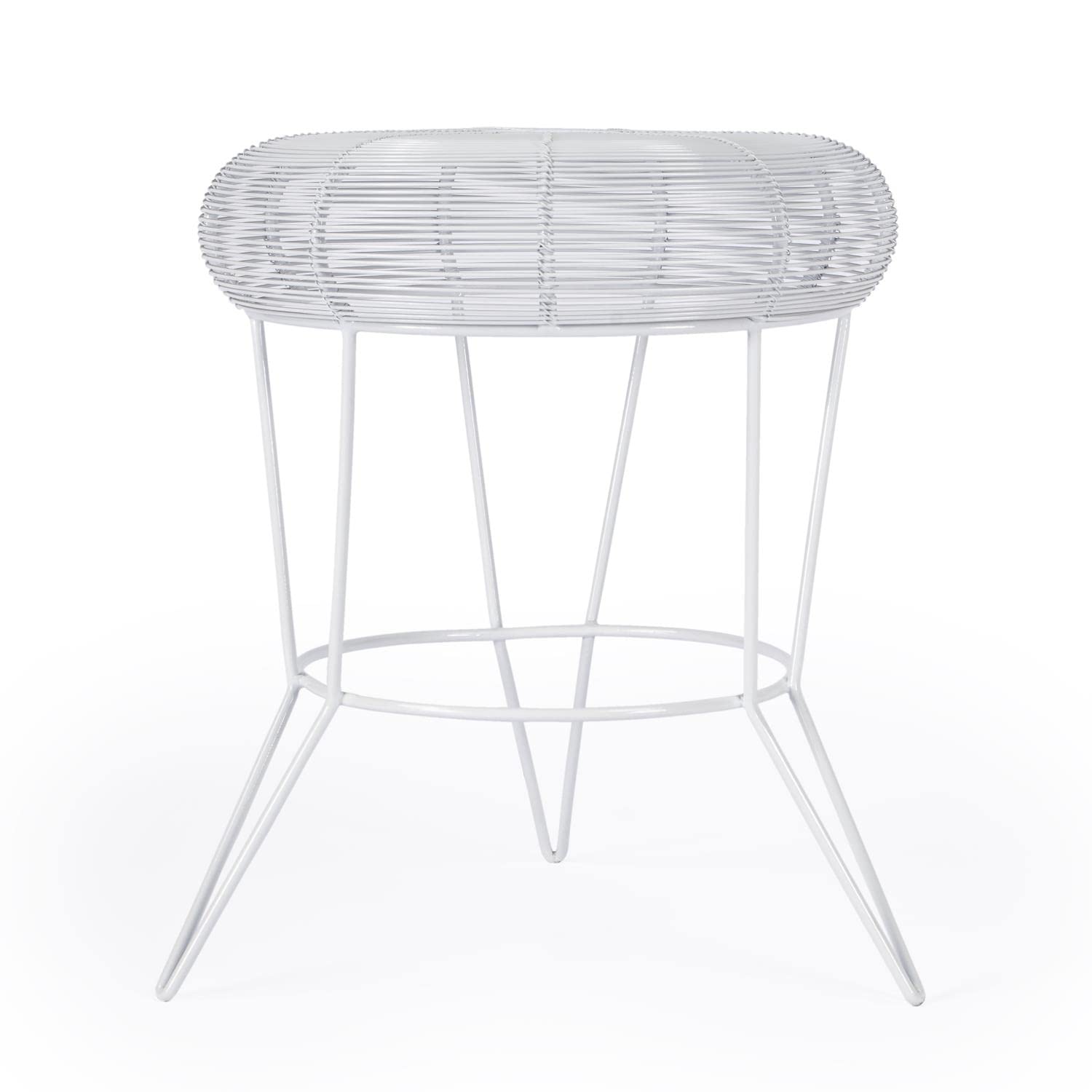 Left. Butler Specialty - Allen Decorative Wire Side Table - White.