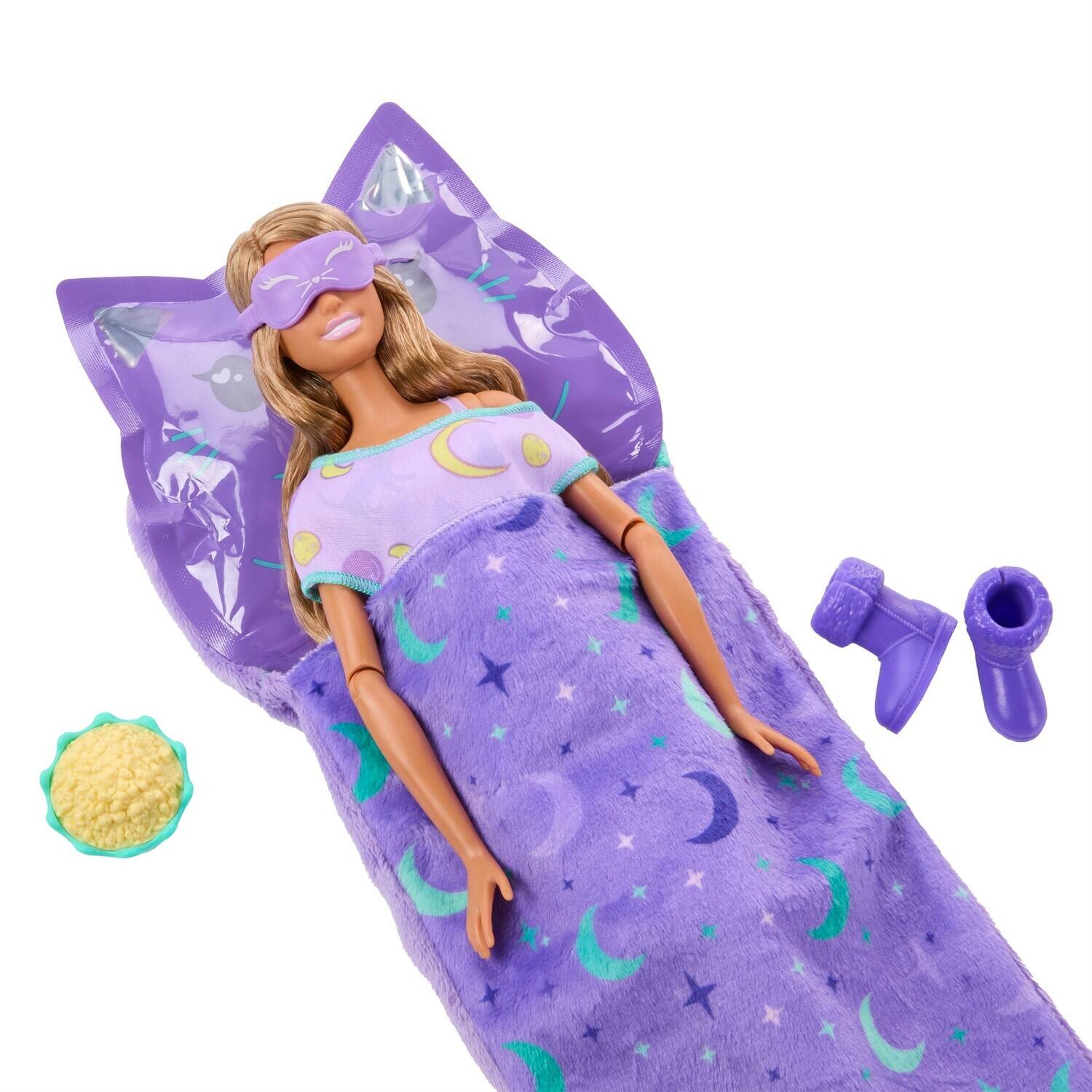 Alt View 3. Mattel - Barbie Party Unboxed Sleepover Reveal Series Purple Pajama Doll & Accessories (One Random Barbie - COLLECTIBLES - Multicolor.