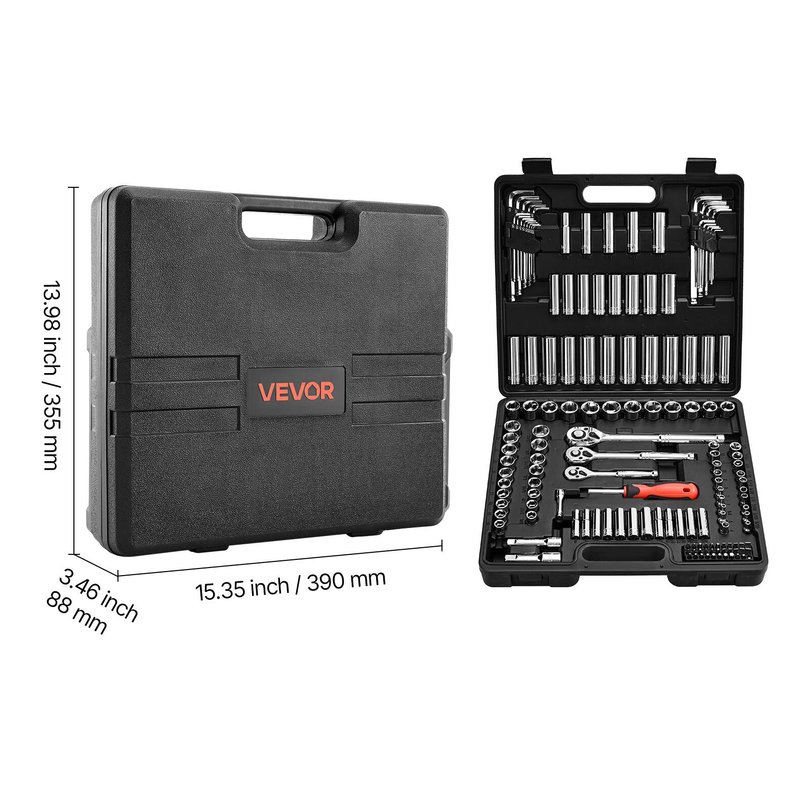 13.98 inch / 355 mm  
3.46 inch / 88 mm  
15.35 inch / 390 mm