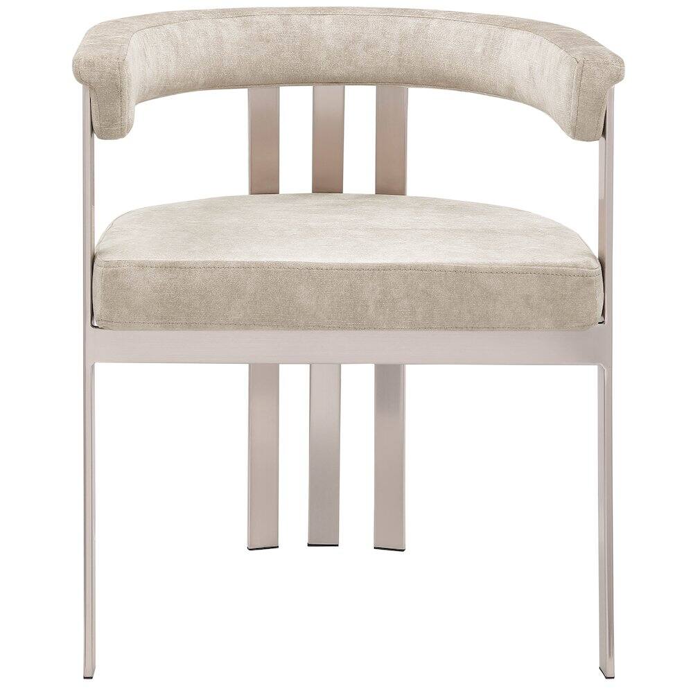 Alt View 2. Meridian Furniture - Marcello Beige Velvet Dining Chair, Set of 2 - Beige.