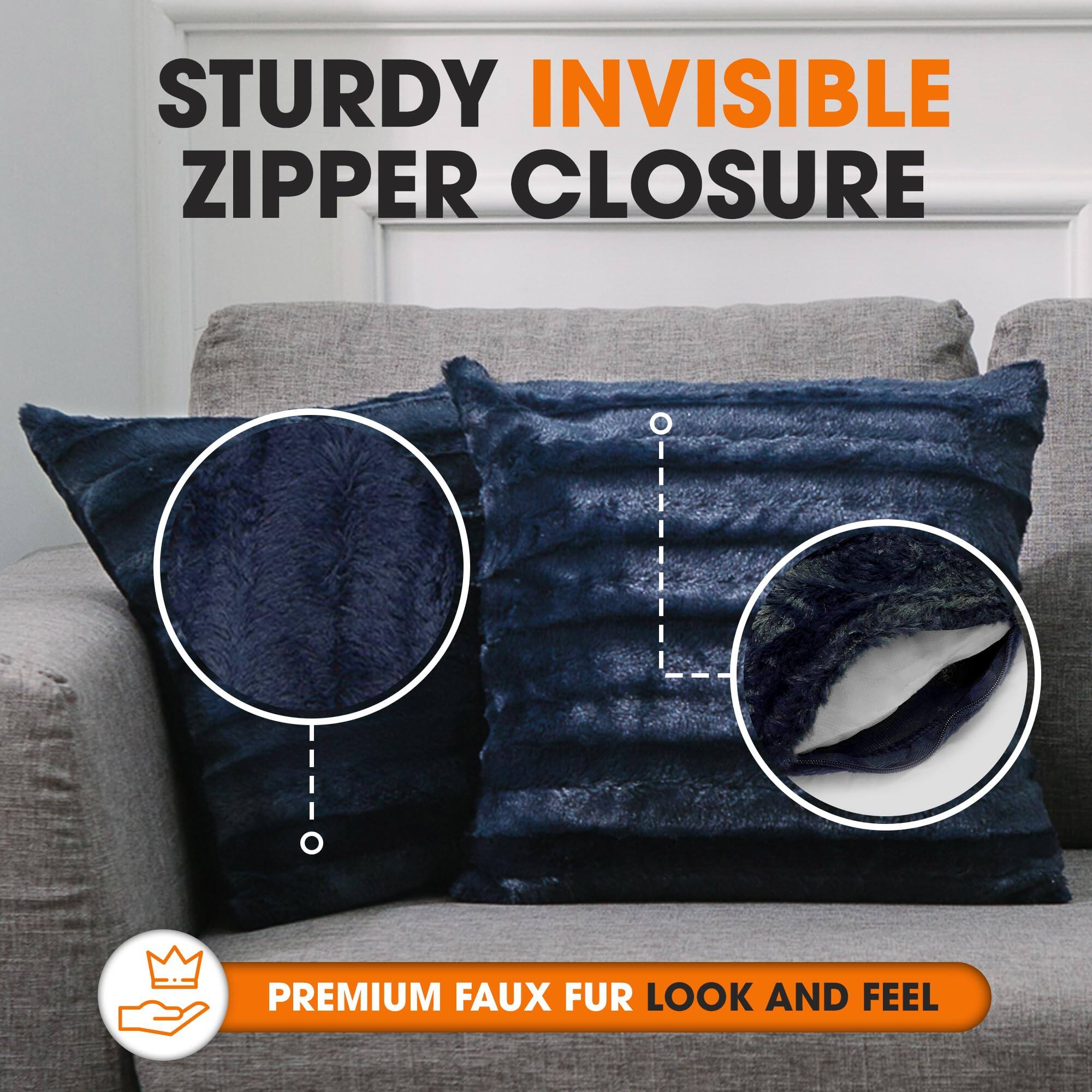 STURDY INVISIBLE ZIPPER CLOSURE

PREMIUM FAUX FUR LOOK AND FEEL