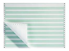 Staples - 14.875" x 11" Business Paper, 20 lbs., 100 Brightness, 2700/Carton - White/Green
