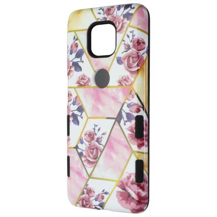 Front. Mybat Pro - MyBat Pro TUFF Subs Series Case for Motorola Moto G Power (2021) - Marble Roses - Multicolor.