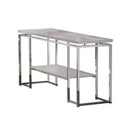 Manhattan Lane - Sofa Table with Rectangular Tabletop and Open Bottom Shelf - Silver and Brown