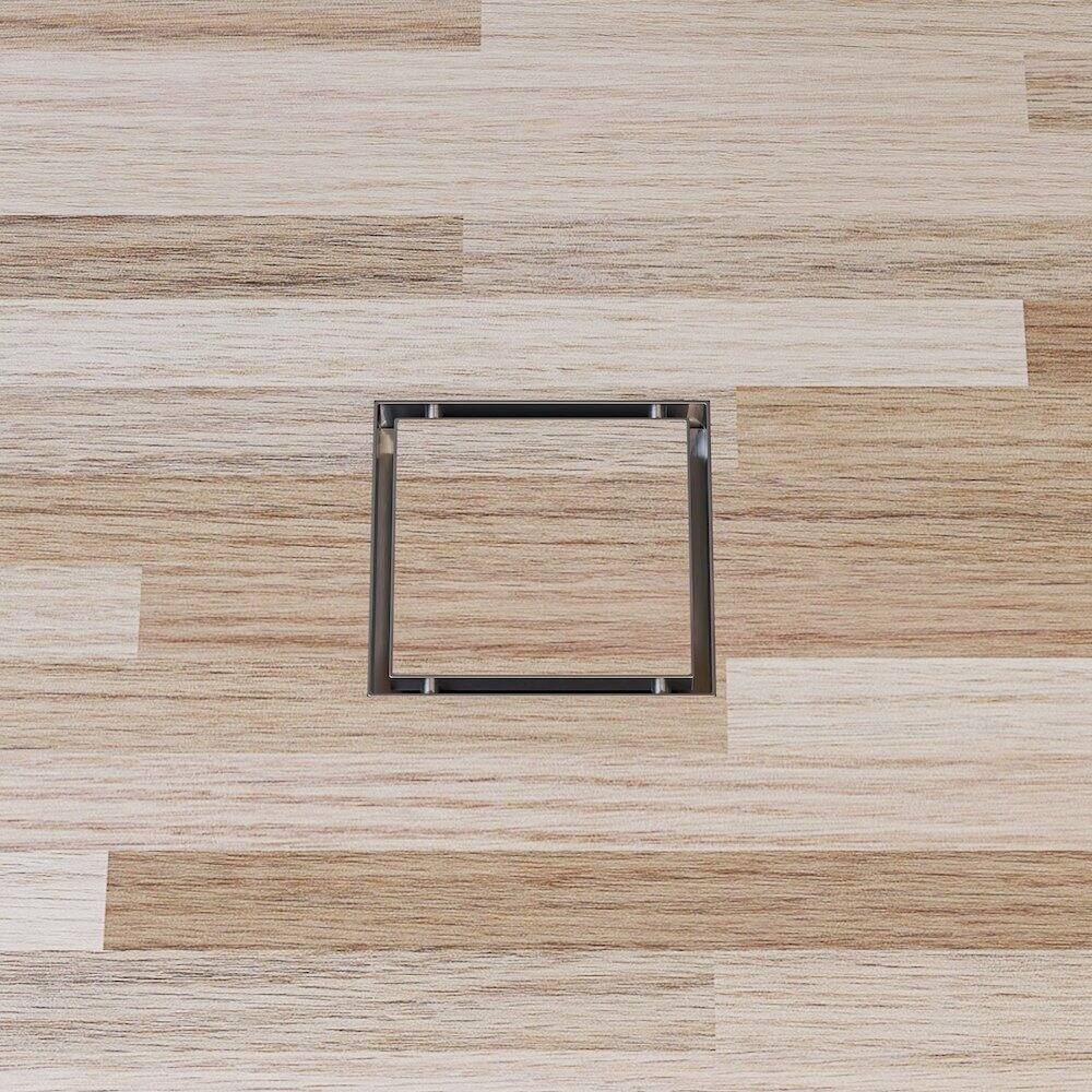 Angle. Alfi - 5" x 5" Modern Square Stainless Steel Shower Drain w/o Cover - Gray.