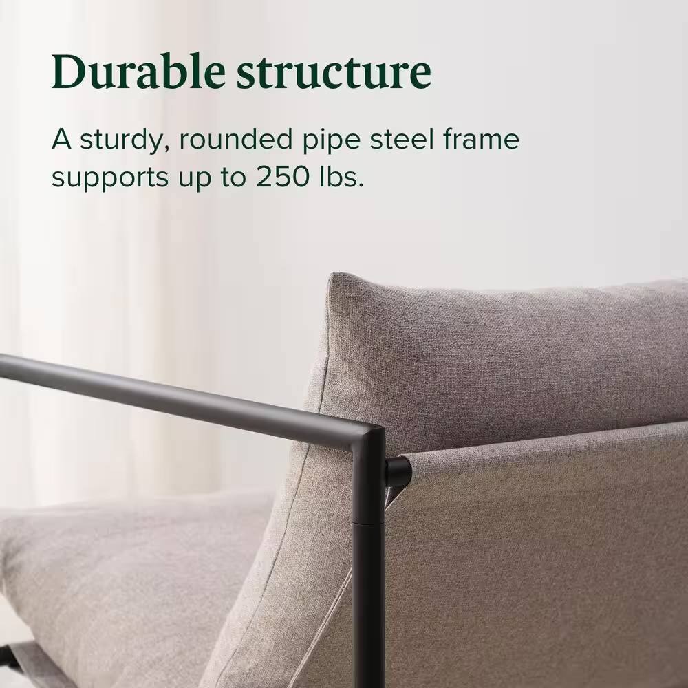 Durable structure

A sturdy, rounded pipe steel frame supports up to 250 lbs.