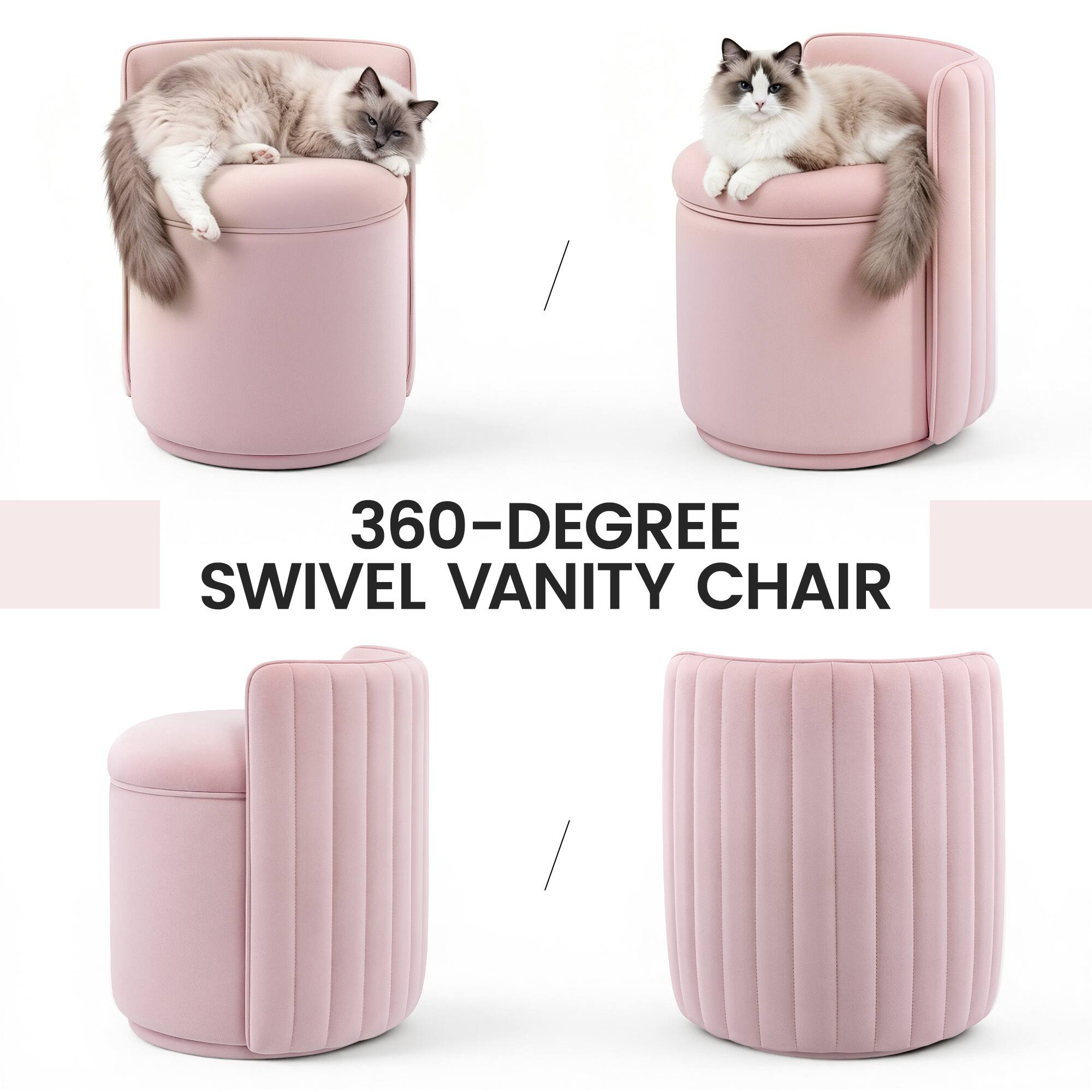 360-Degree Swivel Vanity Chair