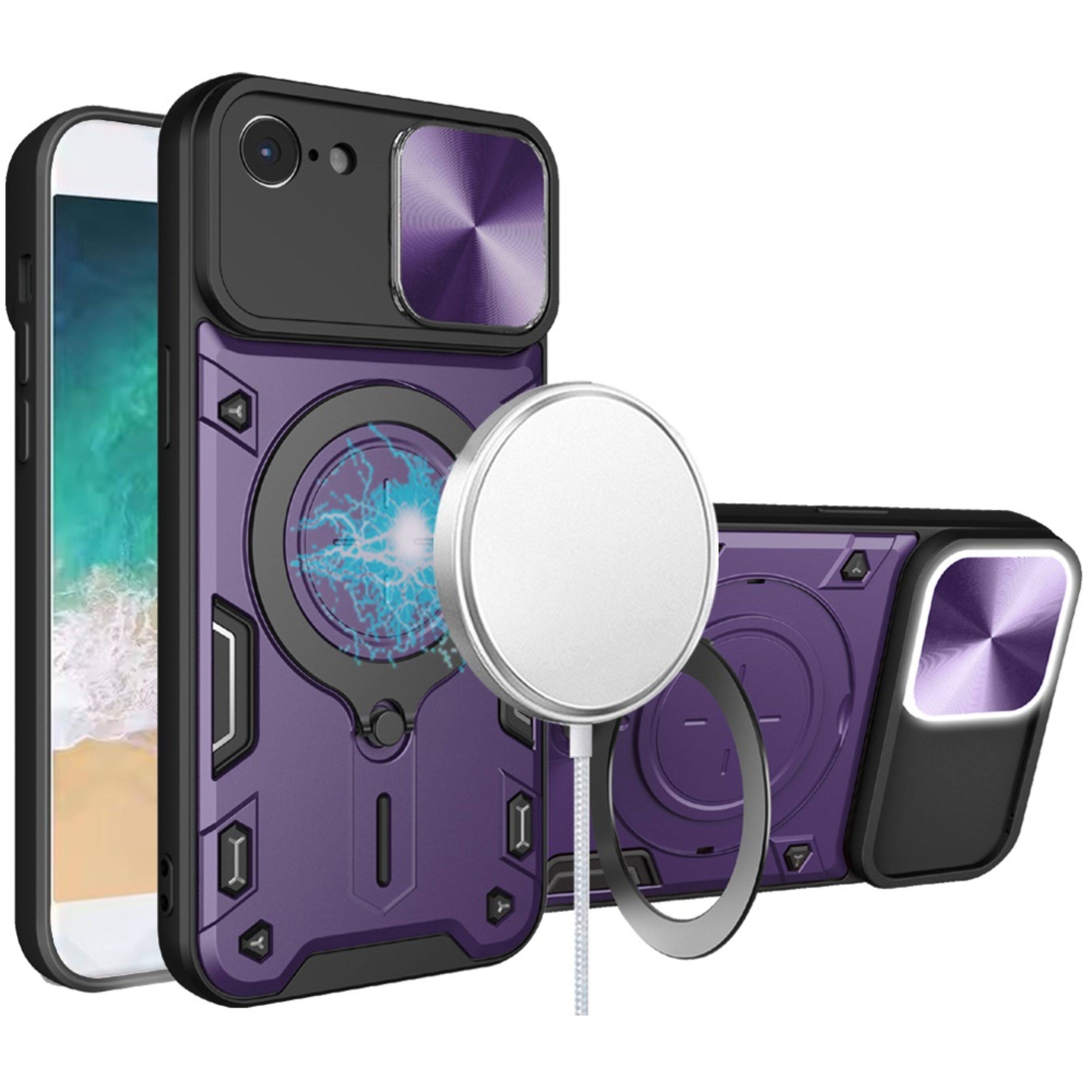 Kitcheniva - Hybrid Magnetic Circle Camera Lens Protection Phone Case With Tempered Glass For iPhone 16e/17e - Dark Purple price history on PriceWatchPro