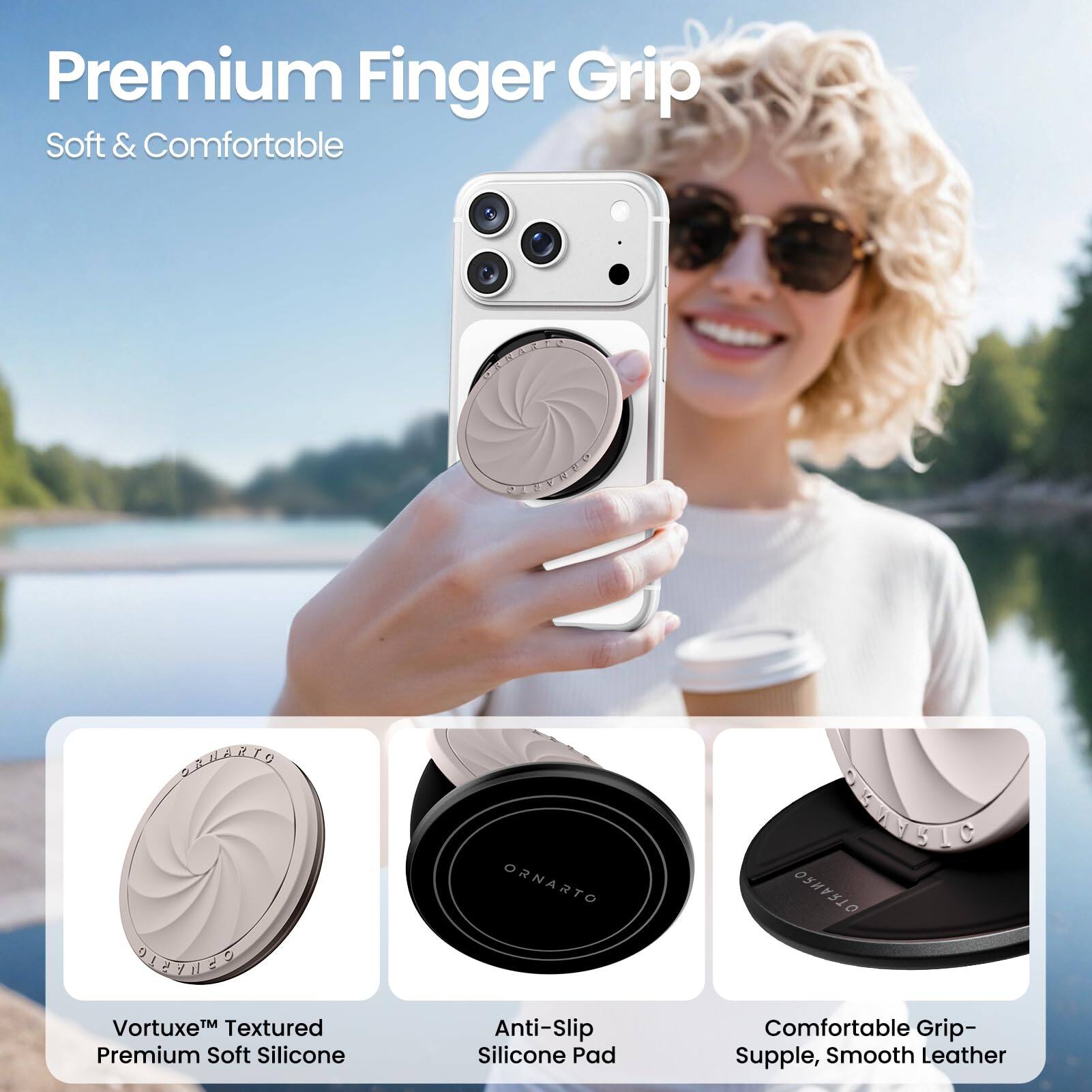 Premium Finger Grip  
Soft & Comfortable  

Vortex™ Textured Premium Soft Silicone  
Anti-Slip Silicone Pad  
Comfortable Grip - Supple, Smooth Leather