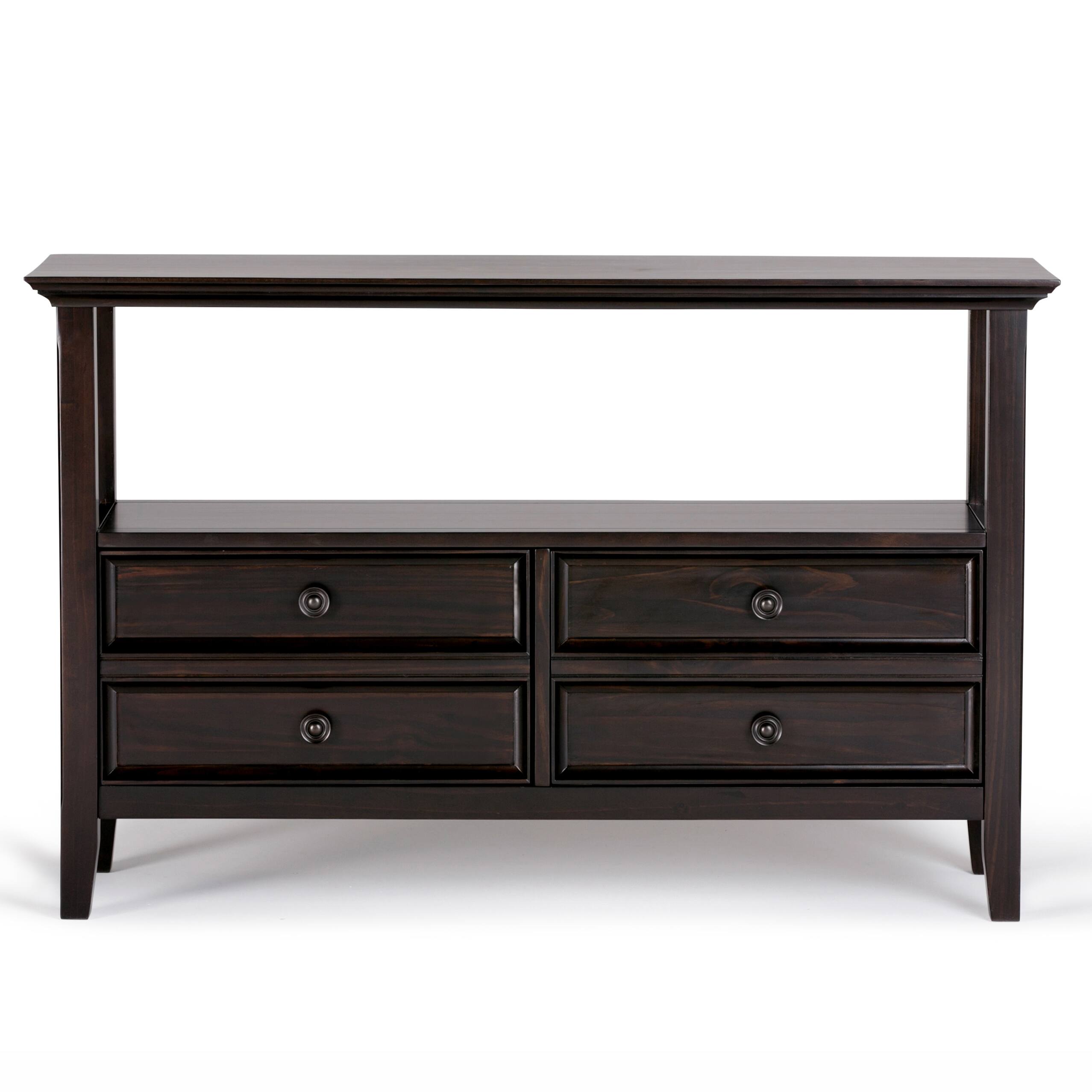 Left. Simpli Home - Amherst Console Sofa Table - Hickory Brown.