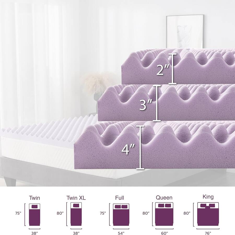 4 Inch Cot Mattress Topper - Twin Gel Memory Foam Pad, Machine Washable