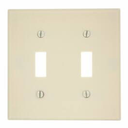 Leviton - 2-Gang Toggle Switch Wallplate, Standard Size Thermoset Device Mount - White