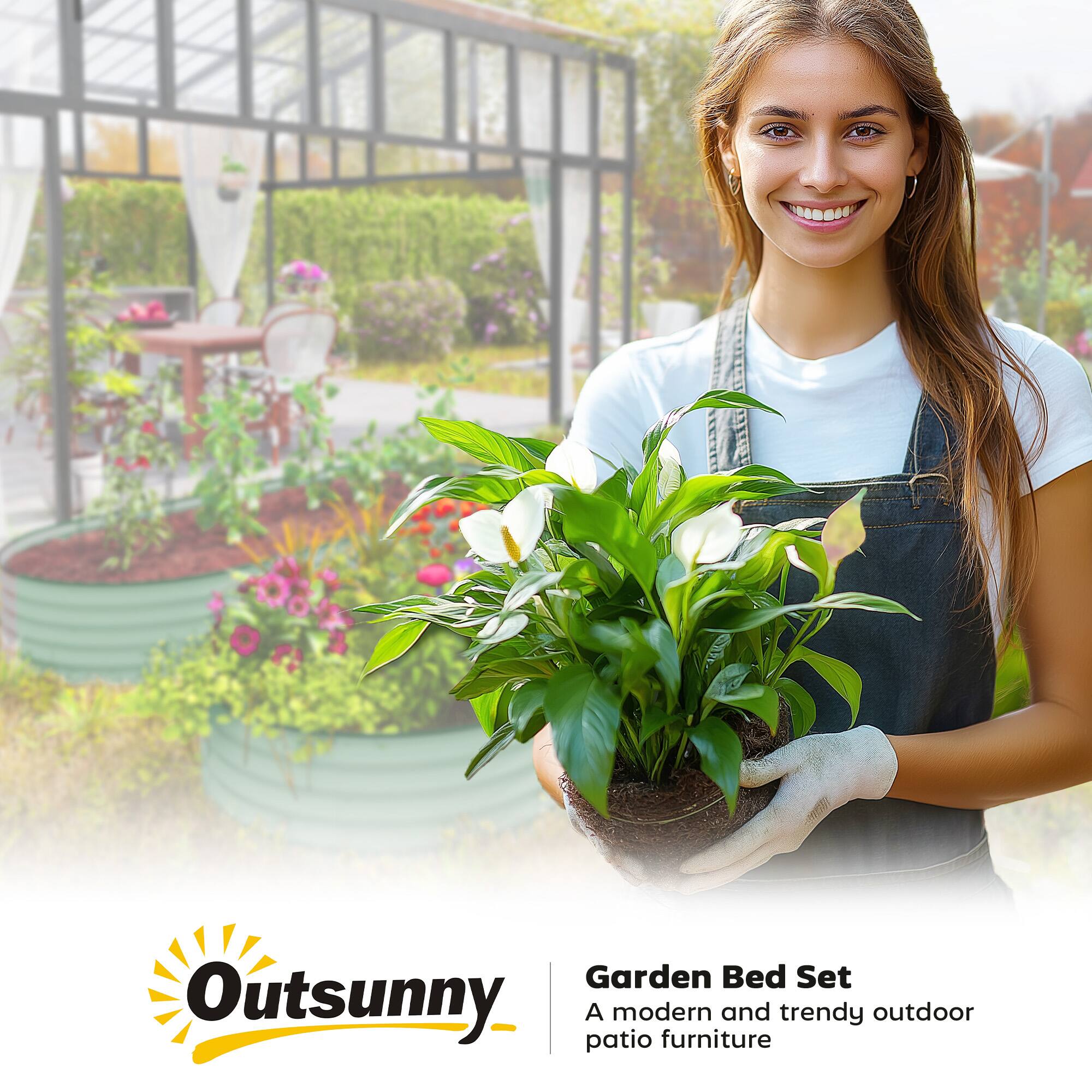 Outsunny, Garden Bed Set, A modern and trendy outdoor patio furniture