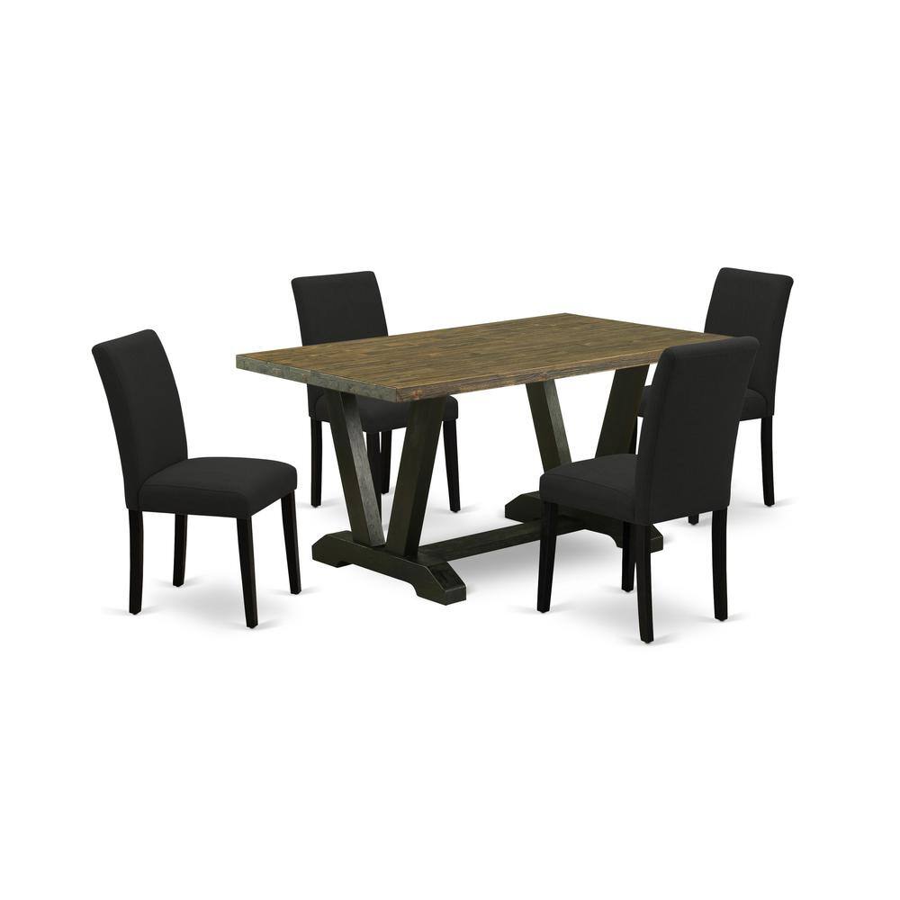 Angle. East West Furniture - East West Furniture 5-Pc Dining Table Set Includes 4 Dining Room Chairs with Upholstered Seat and High Back and a - Multi-Color.