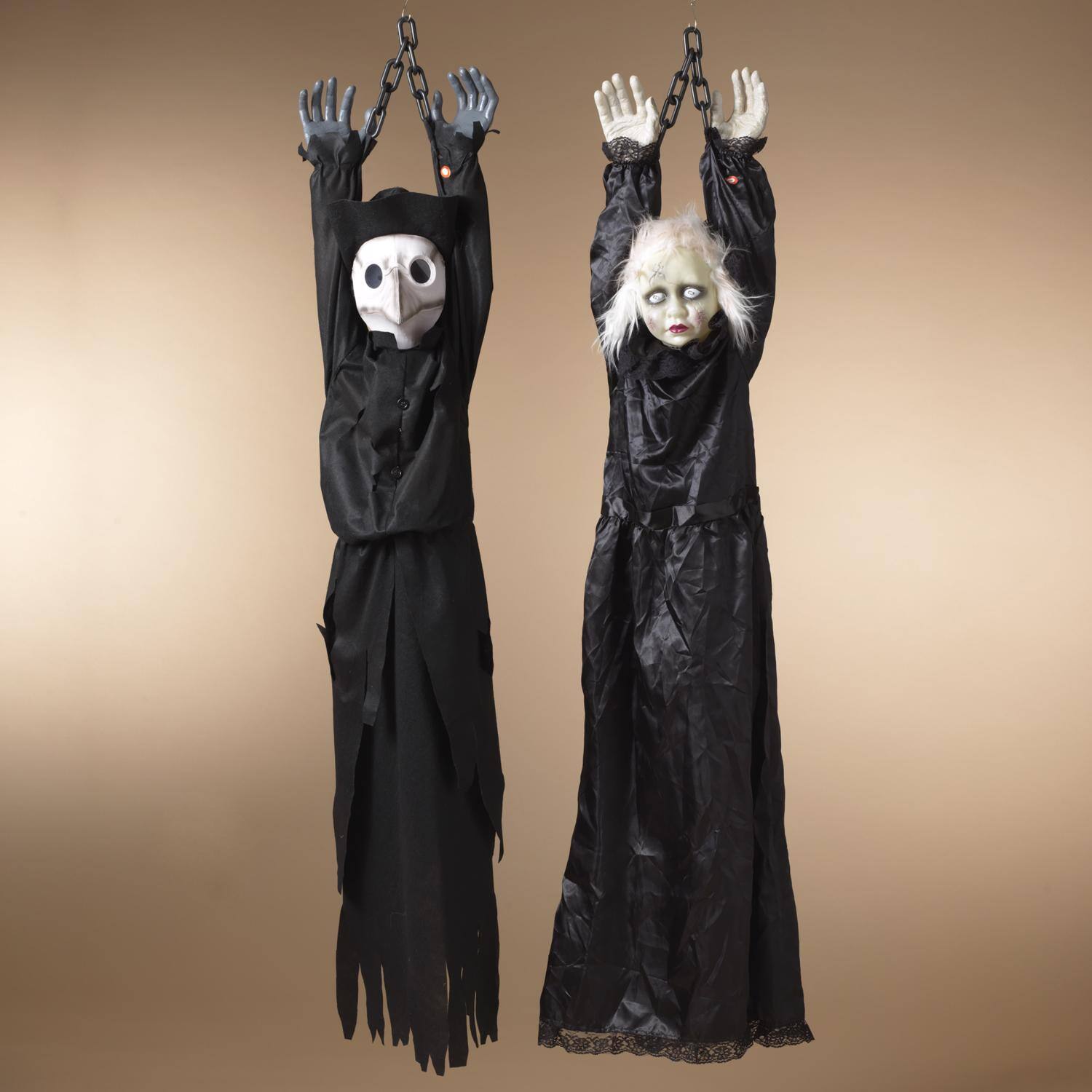Angle. The Gerson Companies - Gerson 4 ft. Lighted Animated Hanging Figurine Halloween Decor - Black.
