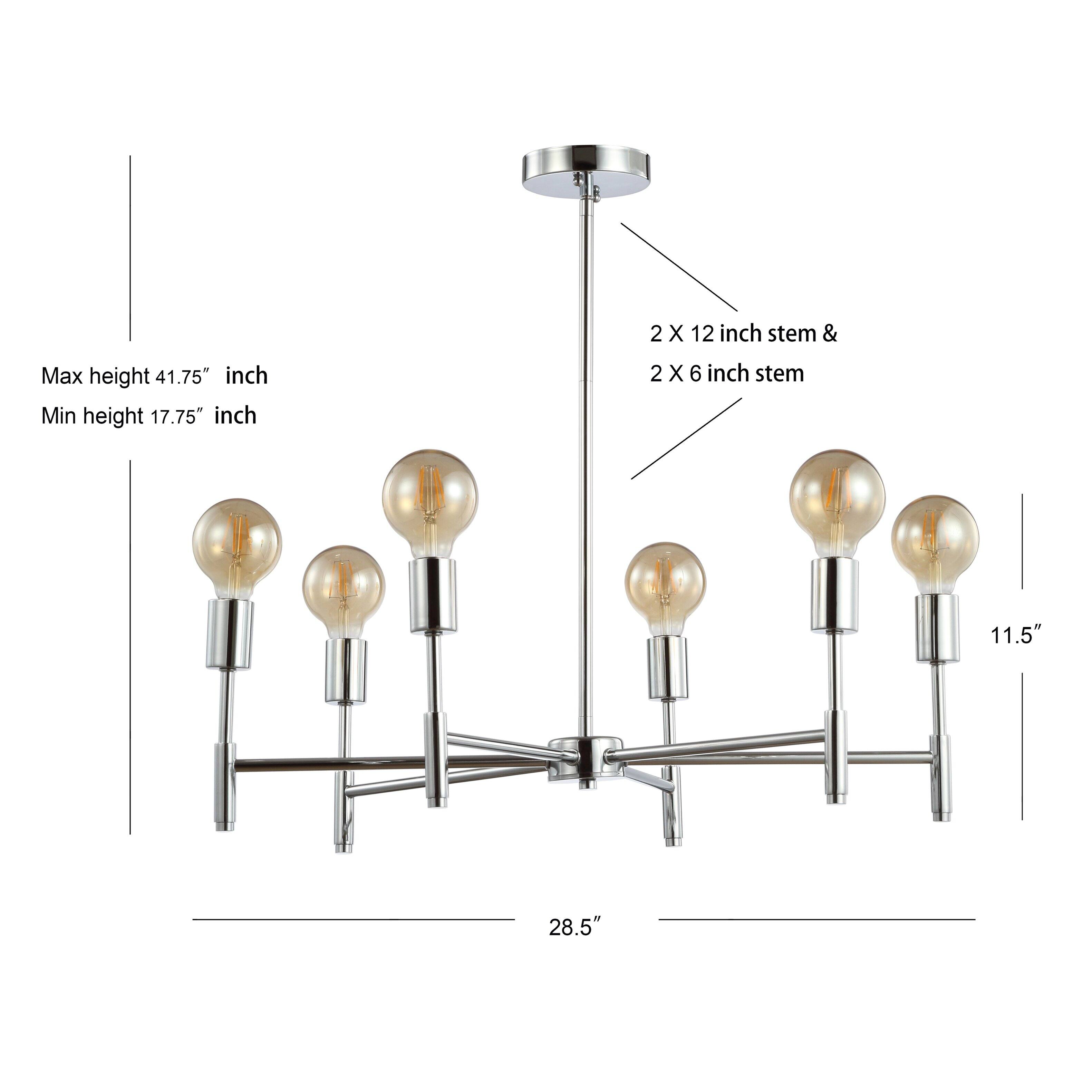 2 X 12 inch stem & 2 X 6 inch stem  
Max height 41.75" inch  
Min height 17.75" inch  
I I H 11.5"  
28.5"