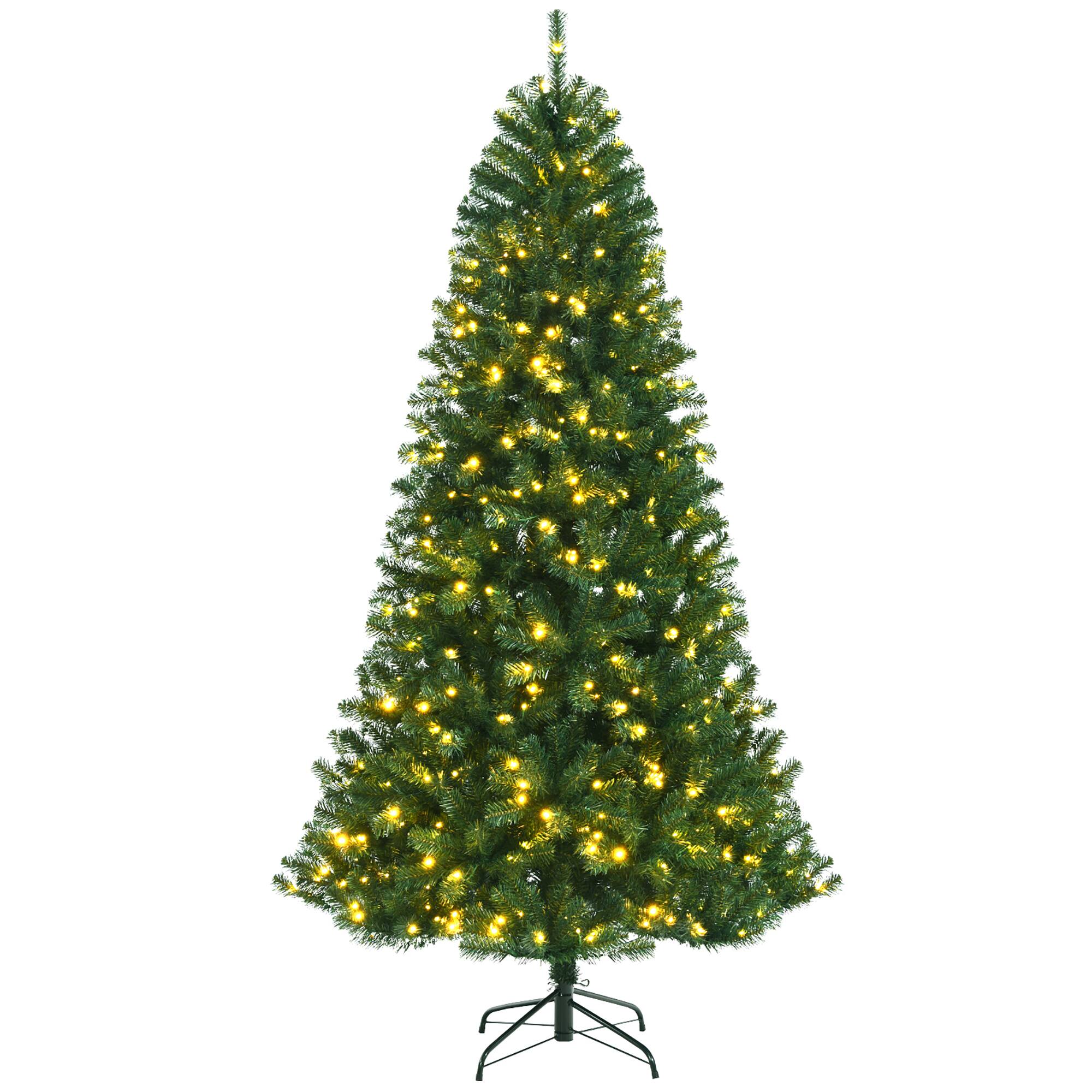 Alt View 21. Costway - 8ft Pre-lit Hinged Christmas Tree with Remote Control & 9 Lighting Modes - Green.