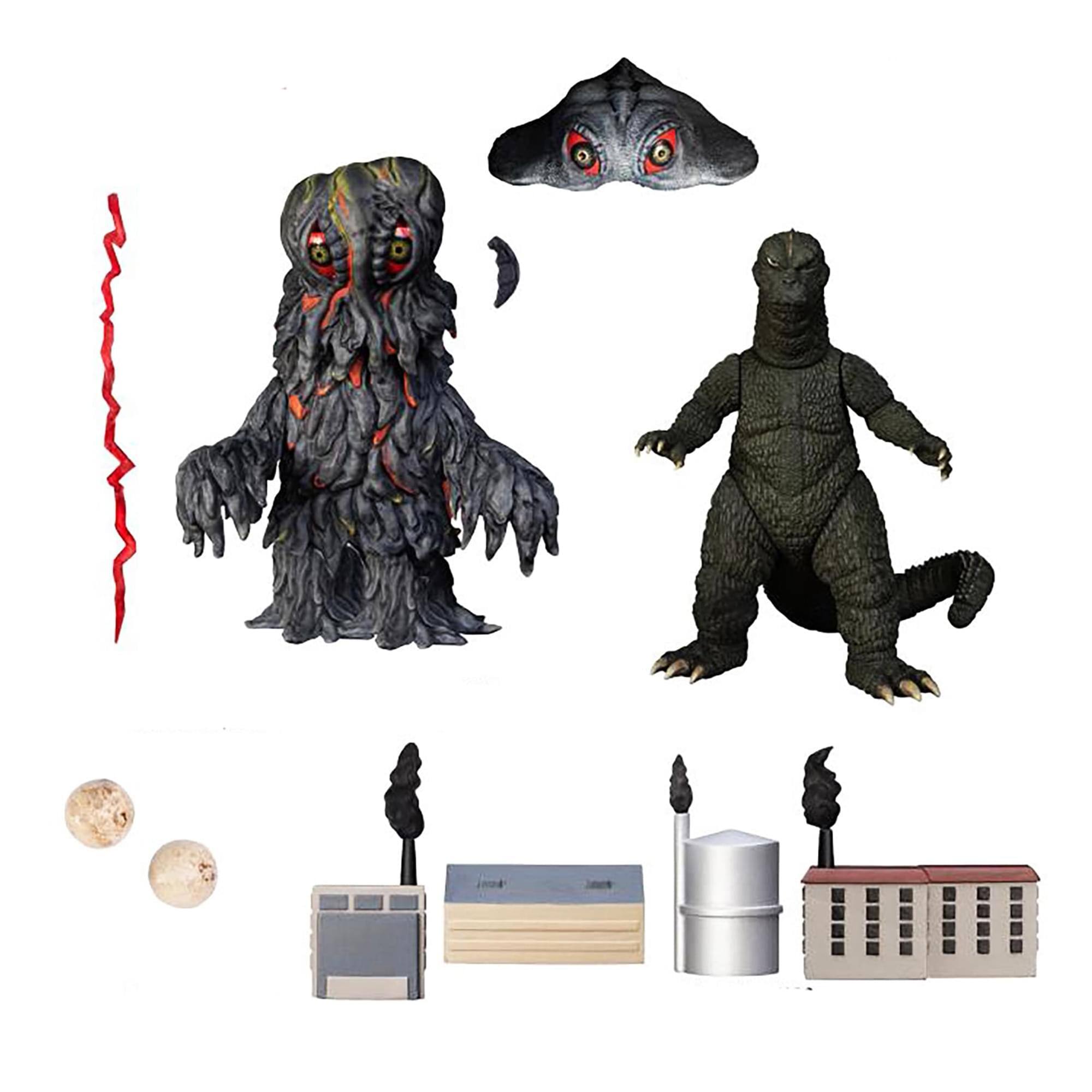 Front. Mezco Toyz - Godzilla vs Hedorah 5 Points XL Figure Box Set - Green.