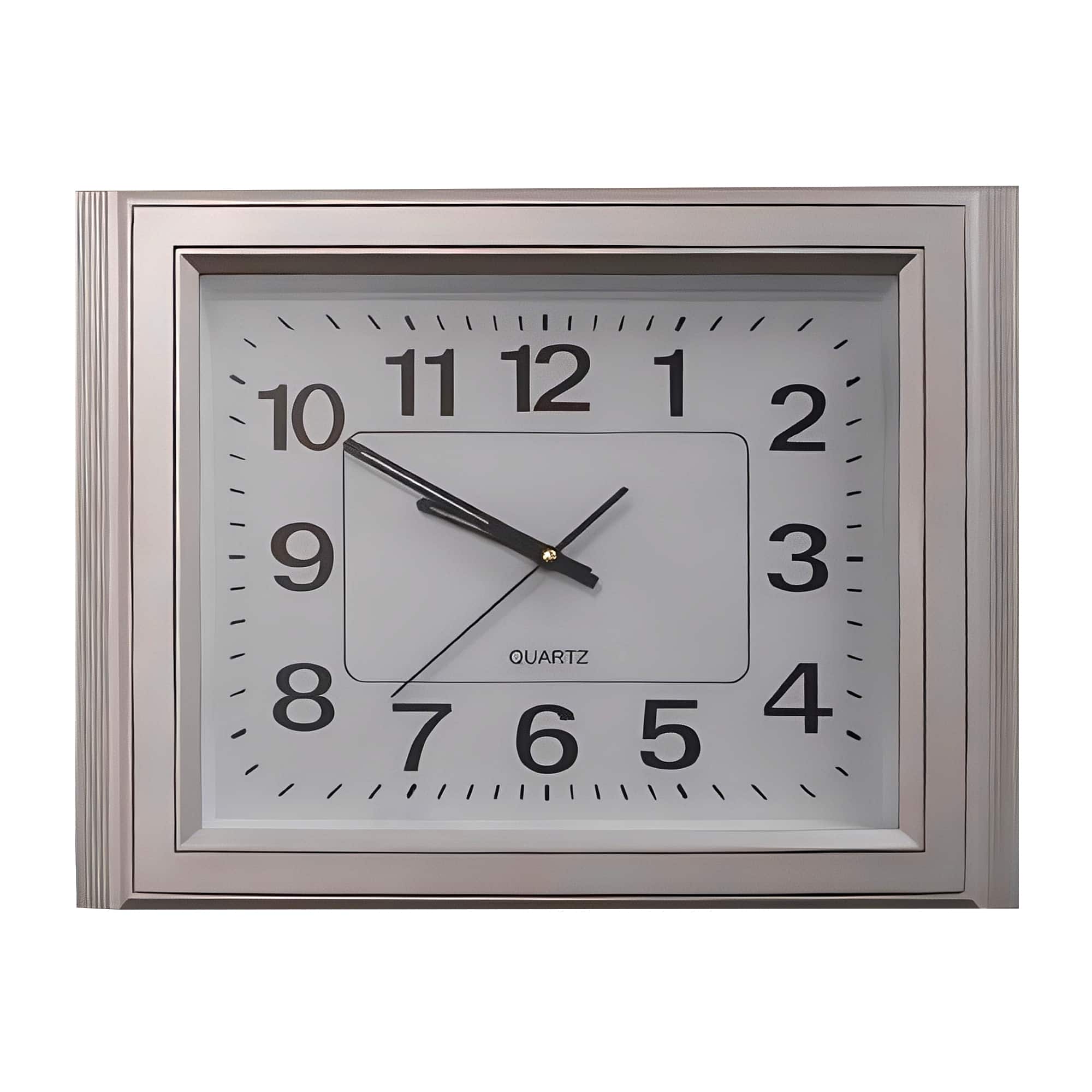 FC Design - 20"H Gray Minimalist Analog Square Wall Clock - Modern Decor - Multicolor