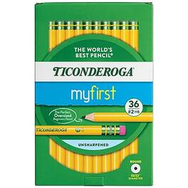 Ticonderoga - Wooden Pencil, 0.7mm, #2 Medium Lead, 3 Dozen (DIX33336)