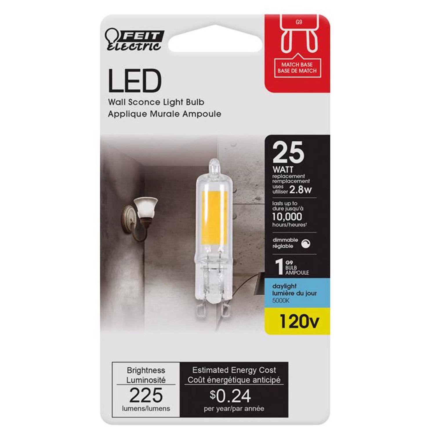 FEIT ELECTRIC - Feit T4 G9 LED Bulb Daylight 25 Watt Equivalence 1 pk price history on PriceWatchPro