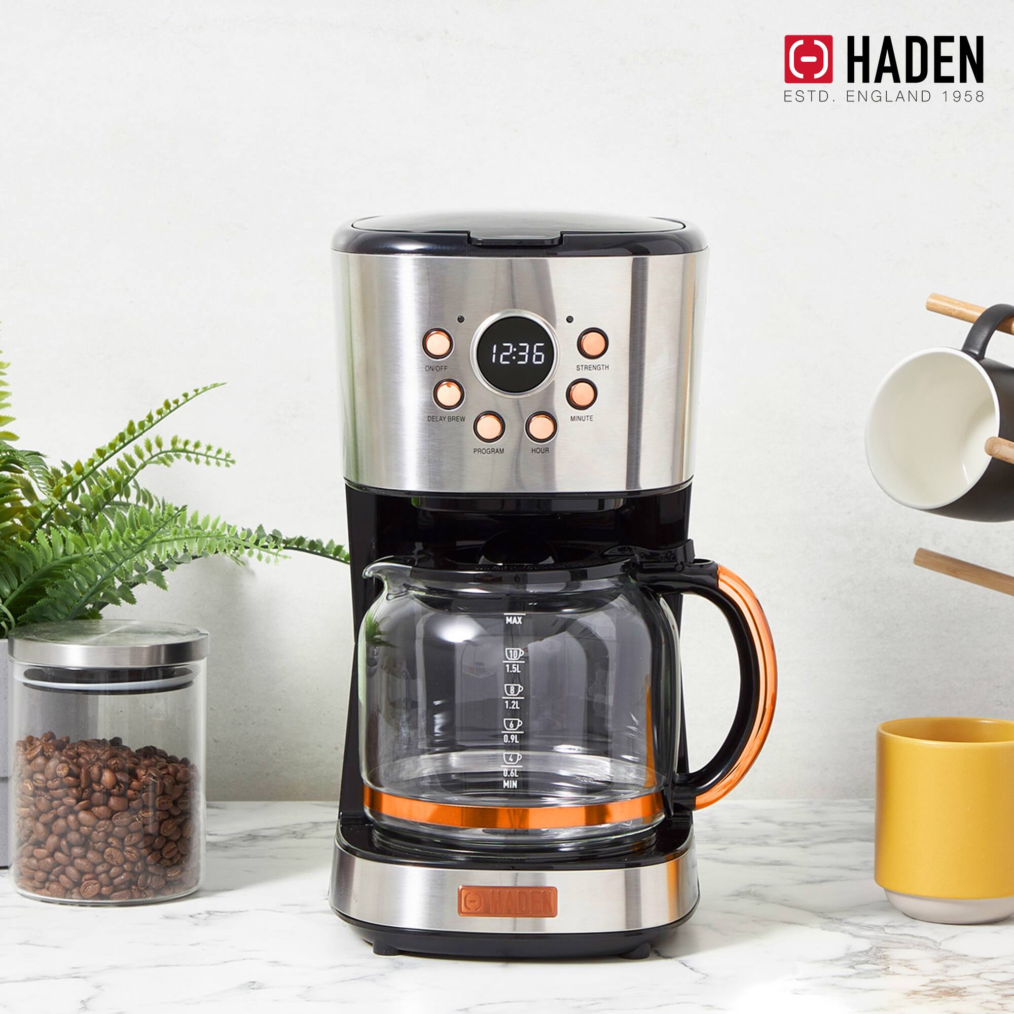 Haden Heritage 4 Slice Wide Slot Toaster & 12 Cup Coffee Maker