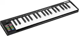 GARVEE - 37-Key MIDI Keyboard Controller:Professional black,8 pads&DAW control-portable extended-range production tool