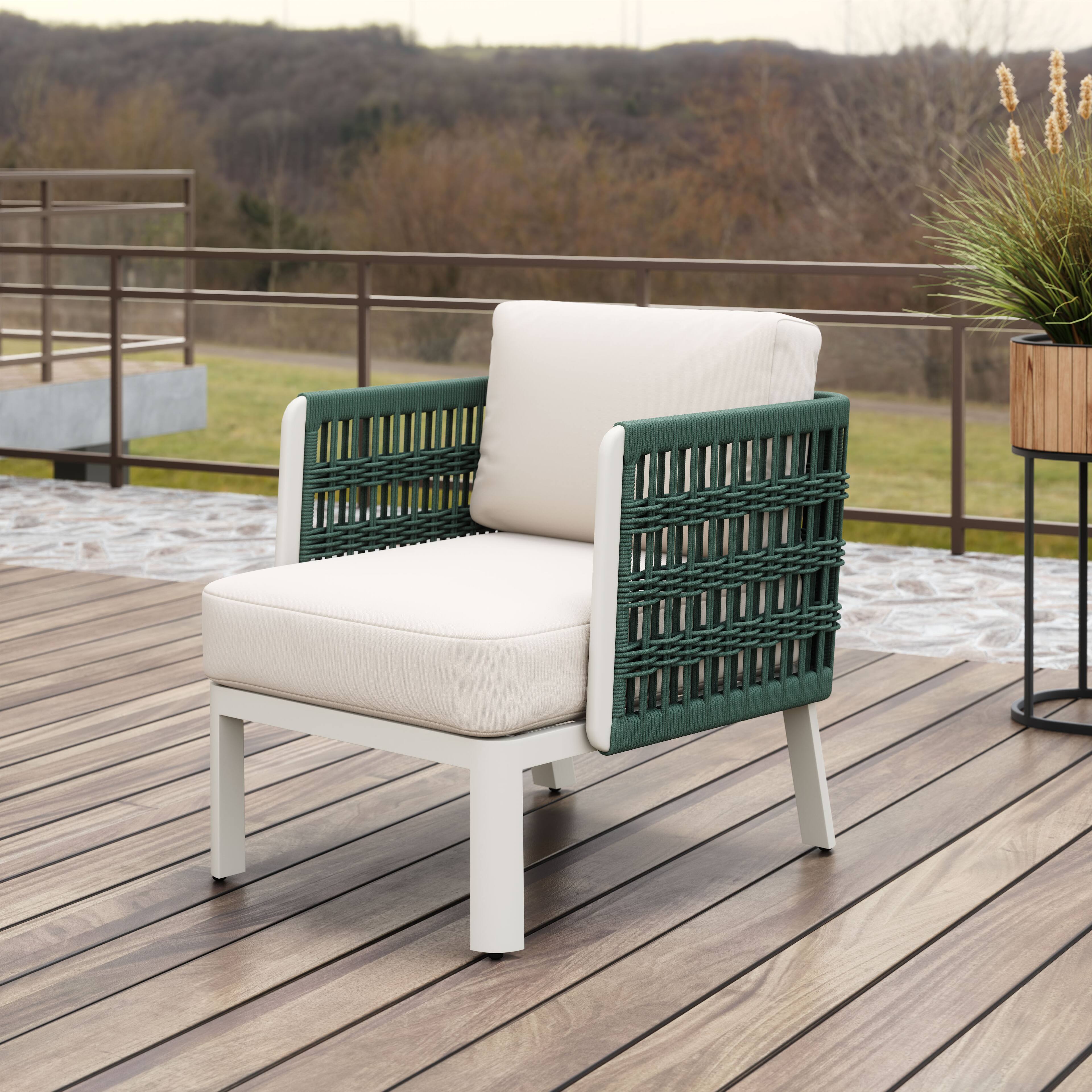 Angle. Hivvago - Bridgehampton Armchair White - White.