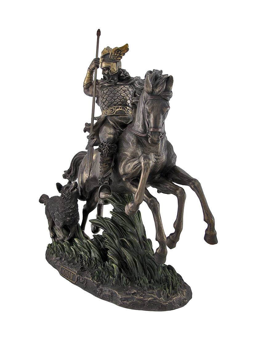 Alt View 1. Veronese Design - Bronzed Norse God Odin Riding Sleipner Statue - Bronze.