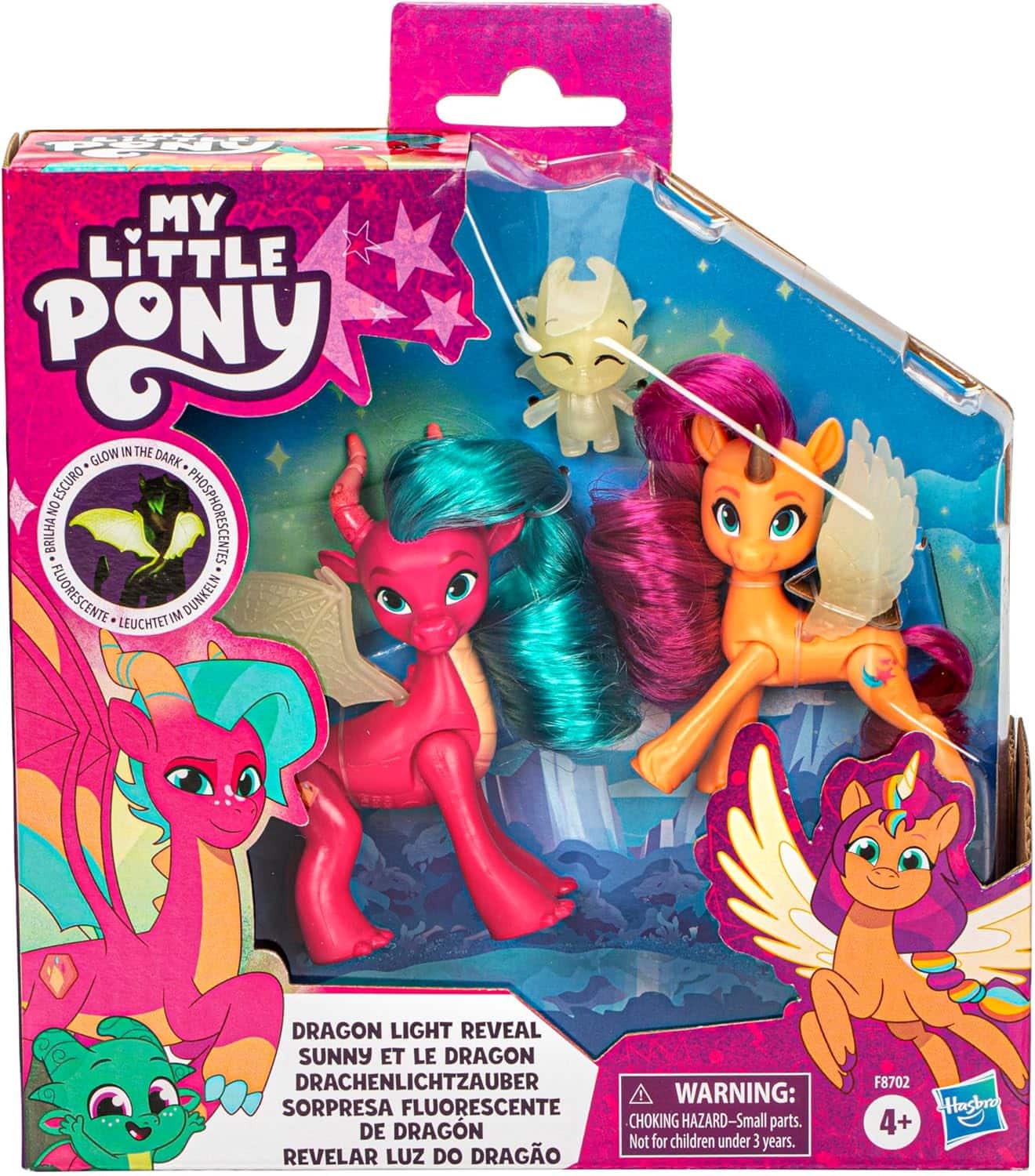 My Little Pony - My Little Pony: Tell Your Tale Dragon Light Reveal, 3 Glow in The Dark Dolls, 3-Inch Scale Toys for Girls and Boys Ages